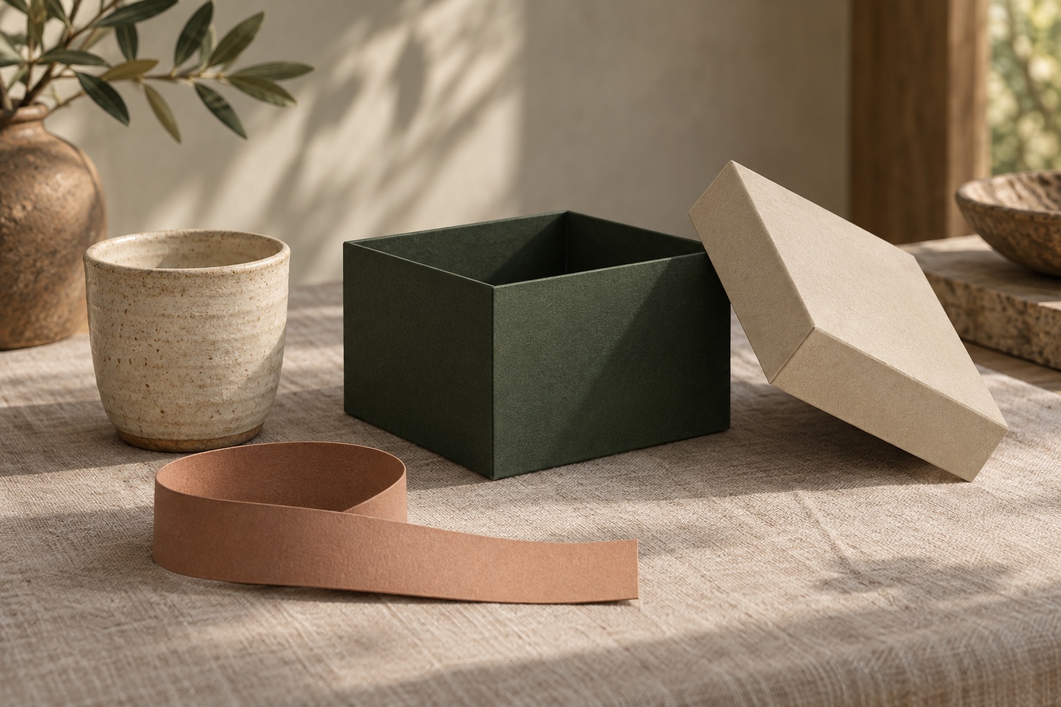 AI-generated packaging and ceramic cup concept