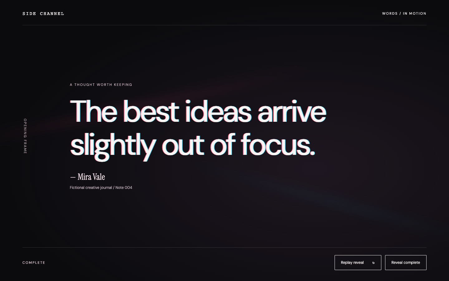 Actual generated Chromatic Quote Reveal sample
