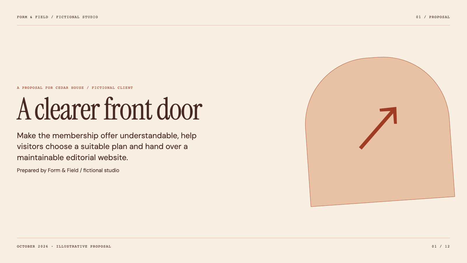 Client Proposal Deck, page 1 of 12: Proposal