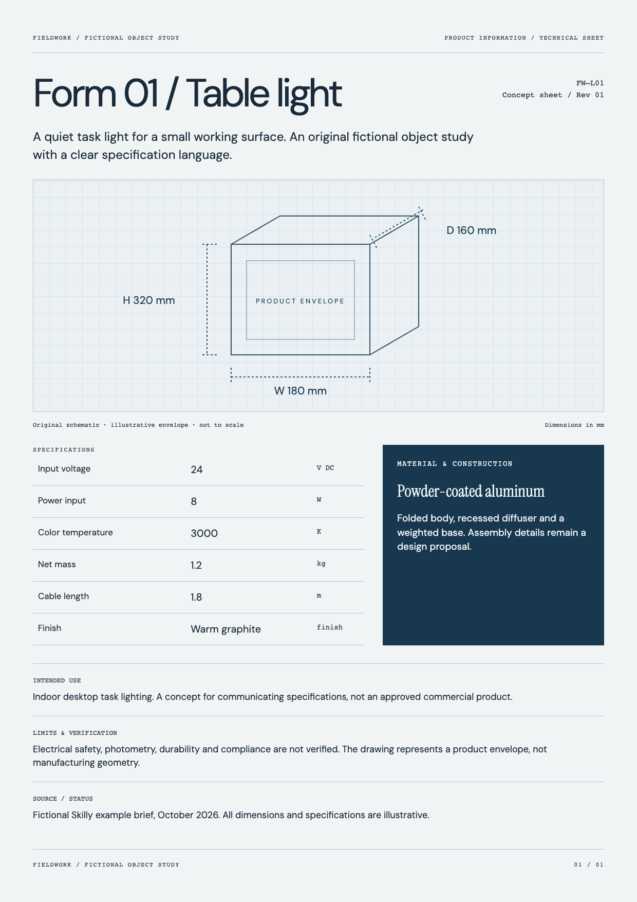 Actual generated Product Spec Sheet output